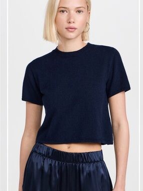 Sablyn Charleston Short-Sleeve Knit Crop Top